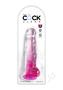 King Cock Clear Dildo With Balls 8in - Pink